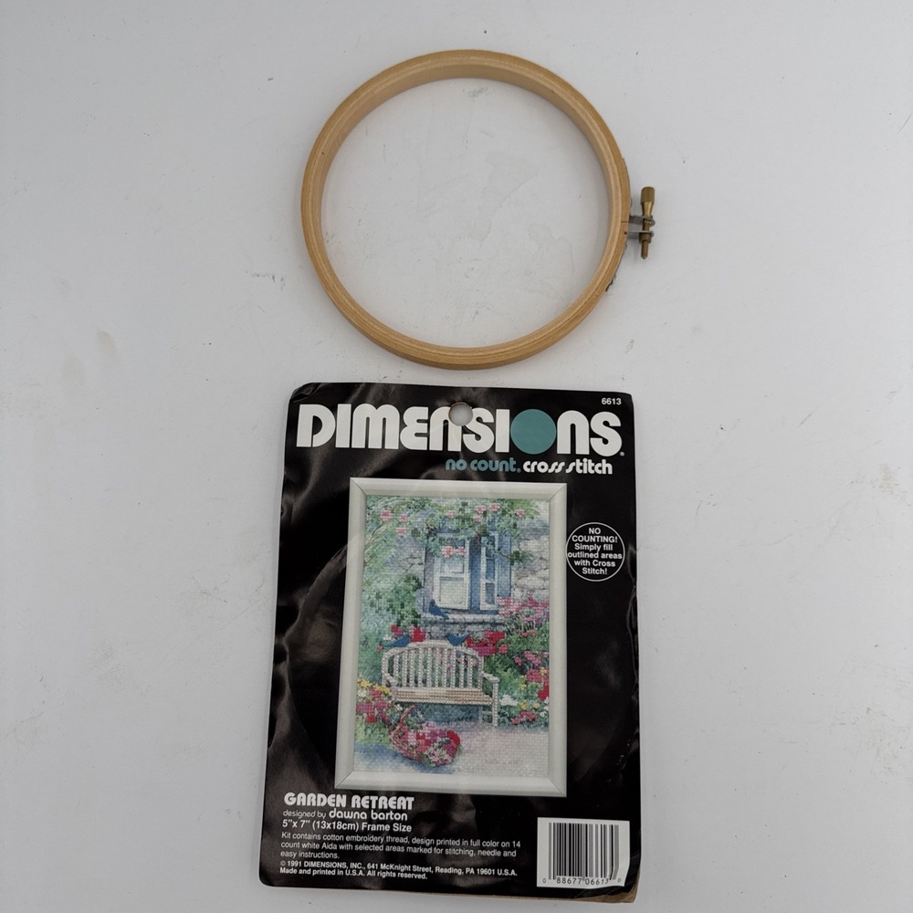 Dimensions No Count Cross Stitch Garden Retreat Dawna Barton 6613 7" x 5" Kit